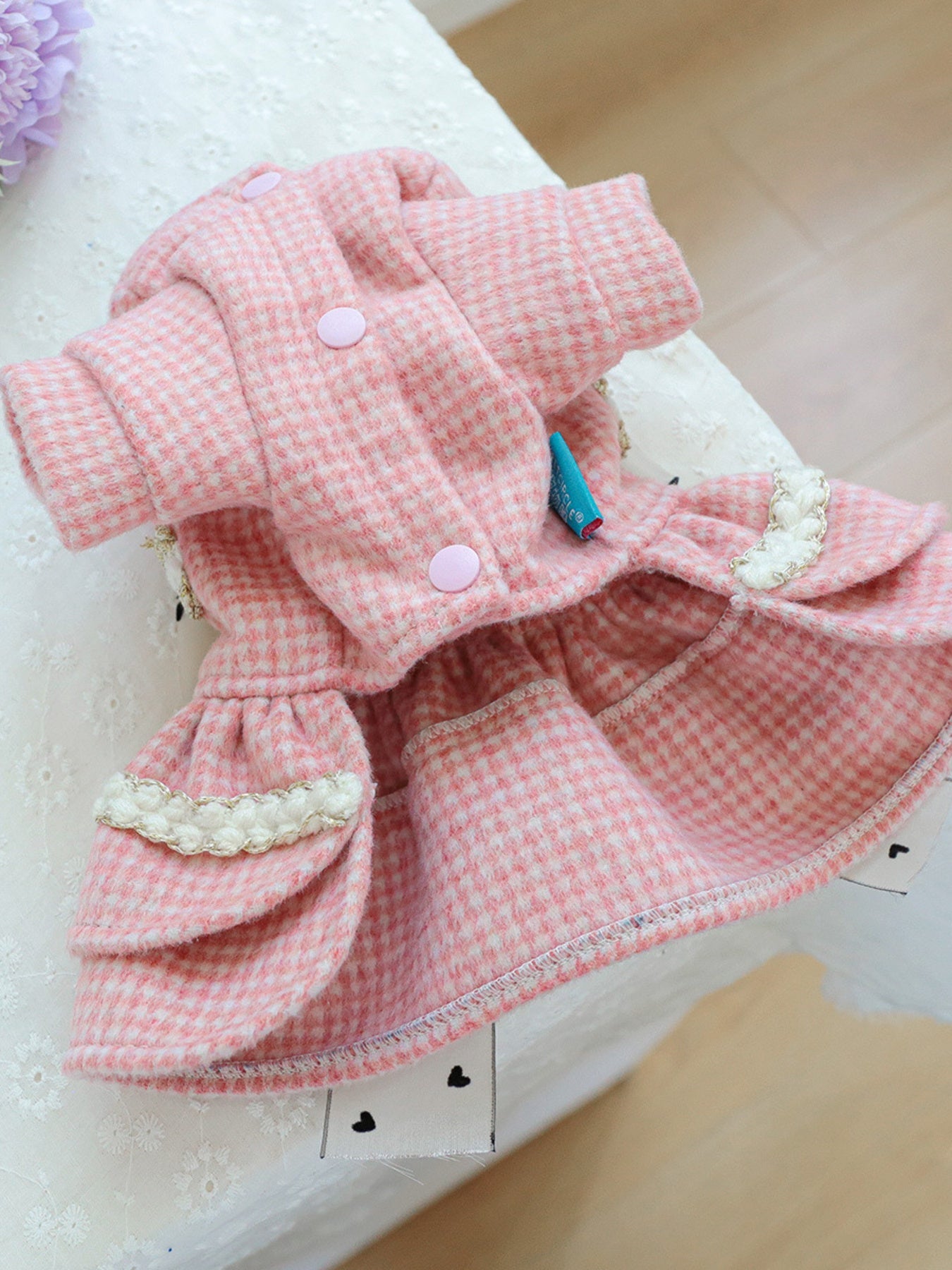Plaid Ruffle Pet Dress with Bow - Loving It Shop