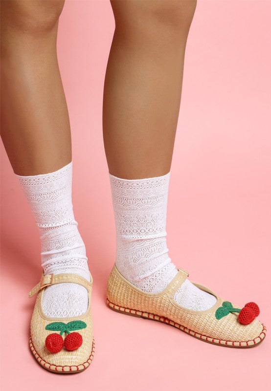 Brunch Date Cherry Accent Mary Jane Flats