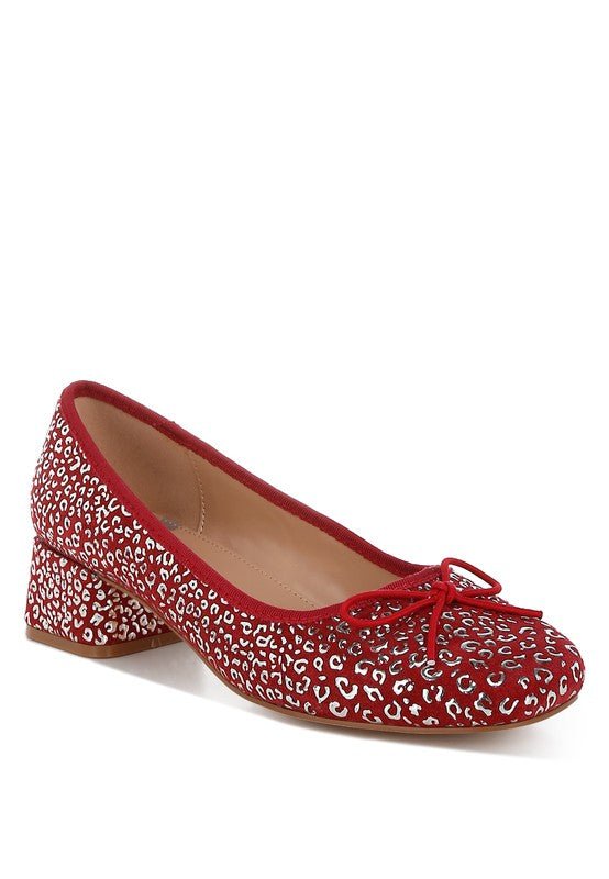Ningen Leopard Print Block Heel Ballerinas - Loving It Shop