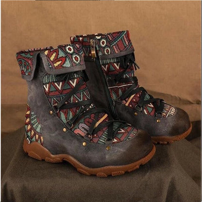 Ethnic Style Large Size Short Boots Women&