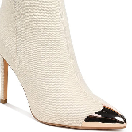 Ridda Metallic Cap Toe Denim Boots