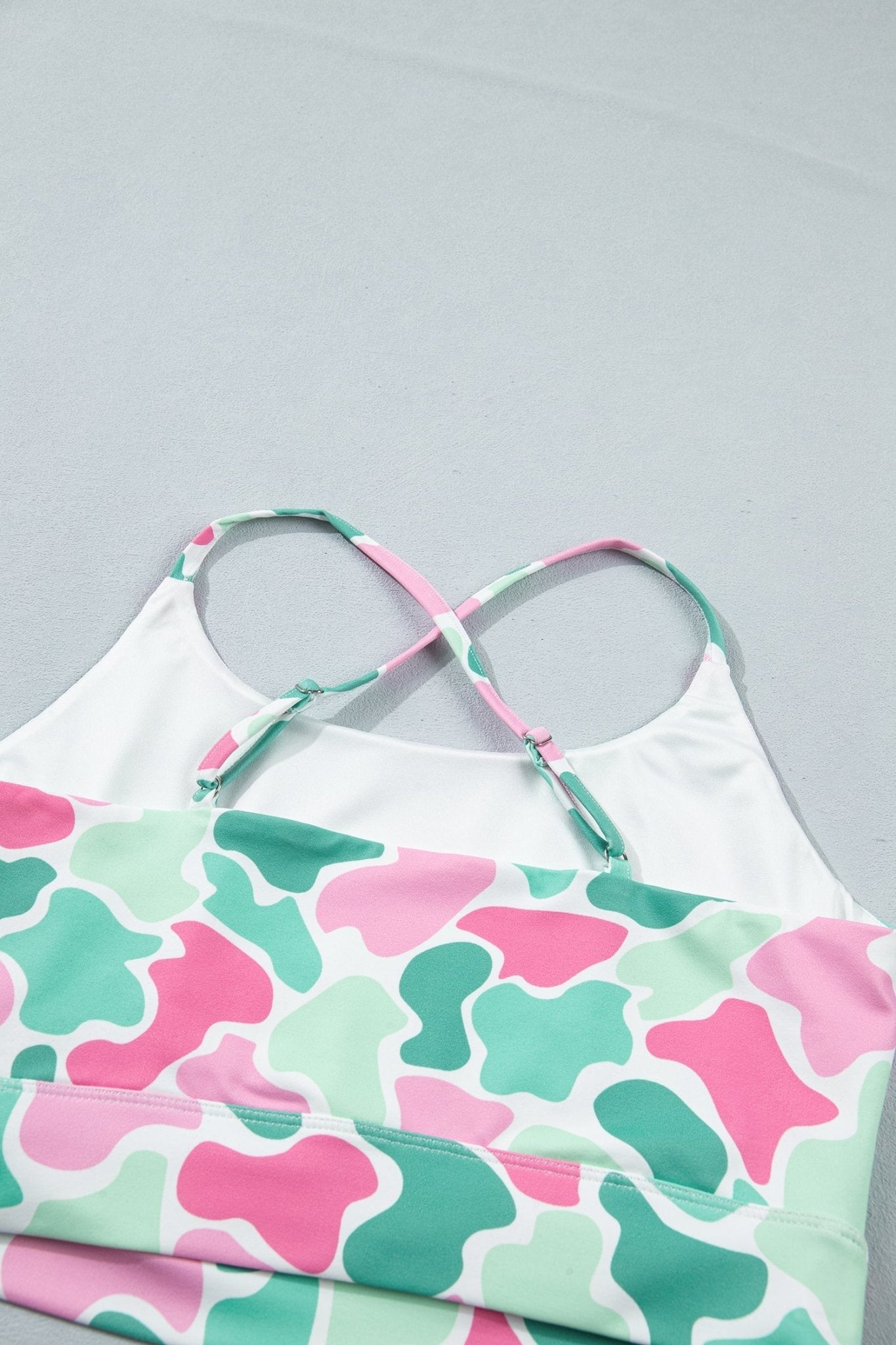 Green Camouflage Printed Cropped Tank Athleisure 2pcs Short Set - Loving It Shop