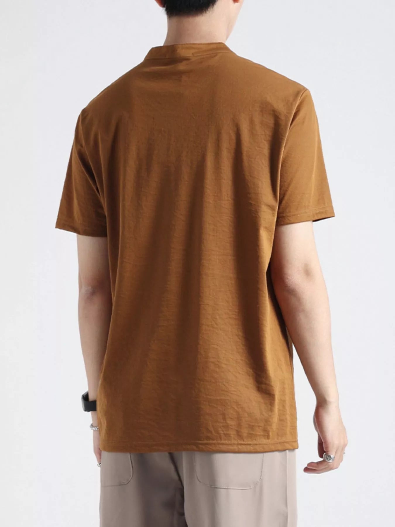 Men's Plus Size Button Detail Short Sleeve Top - Loving It Shop