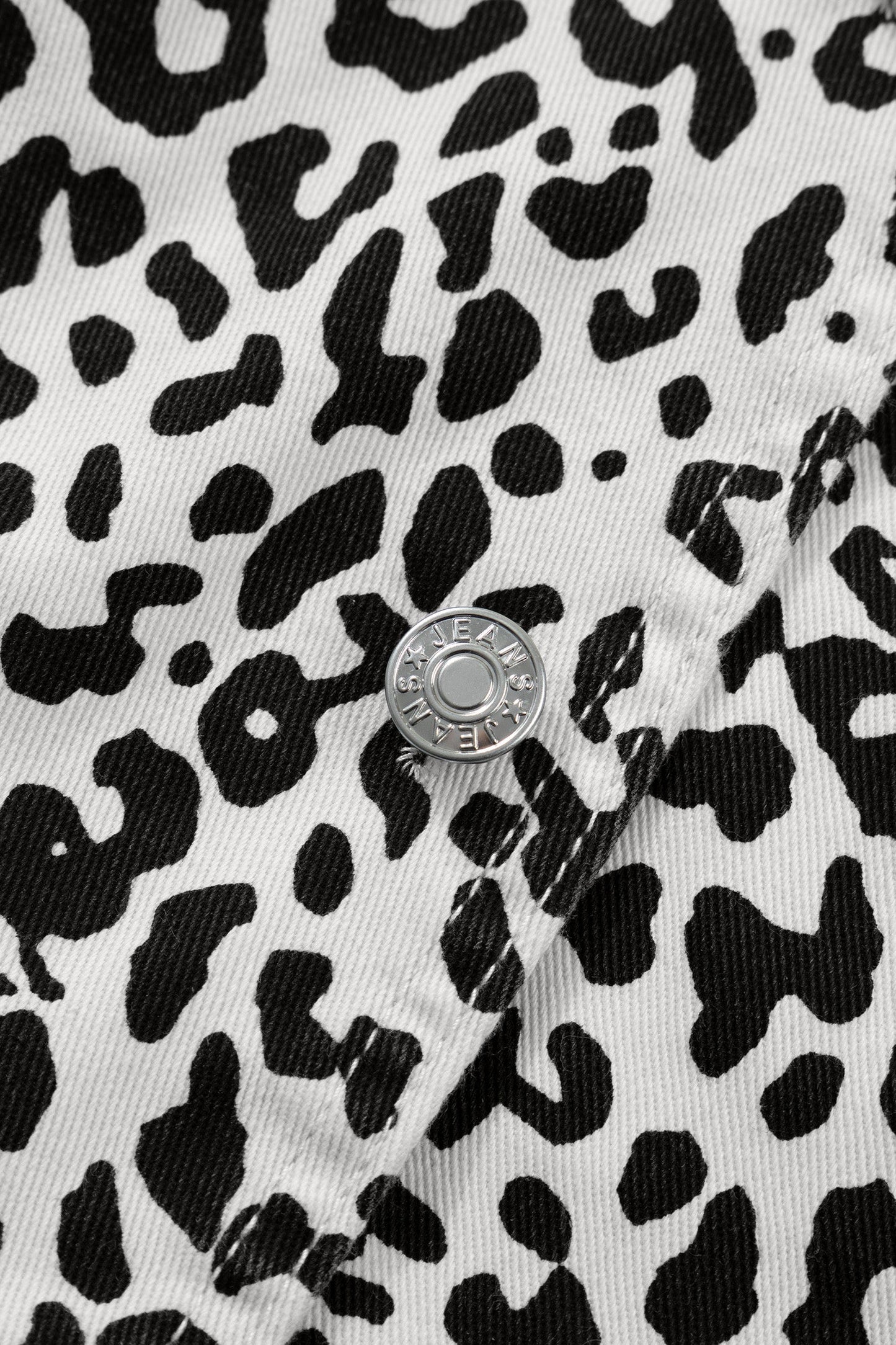 Brown Leopard Print Button Overlap Denim Shorts