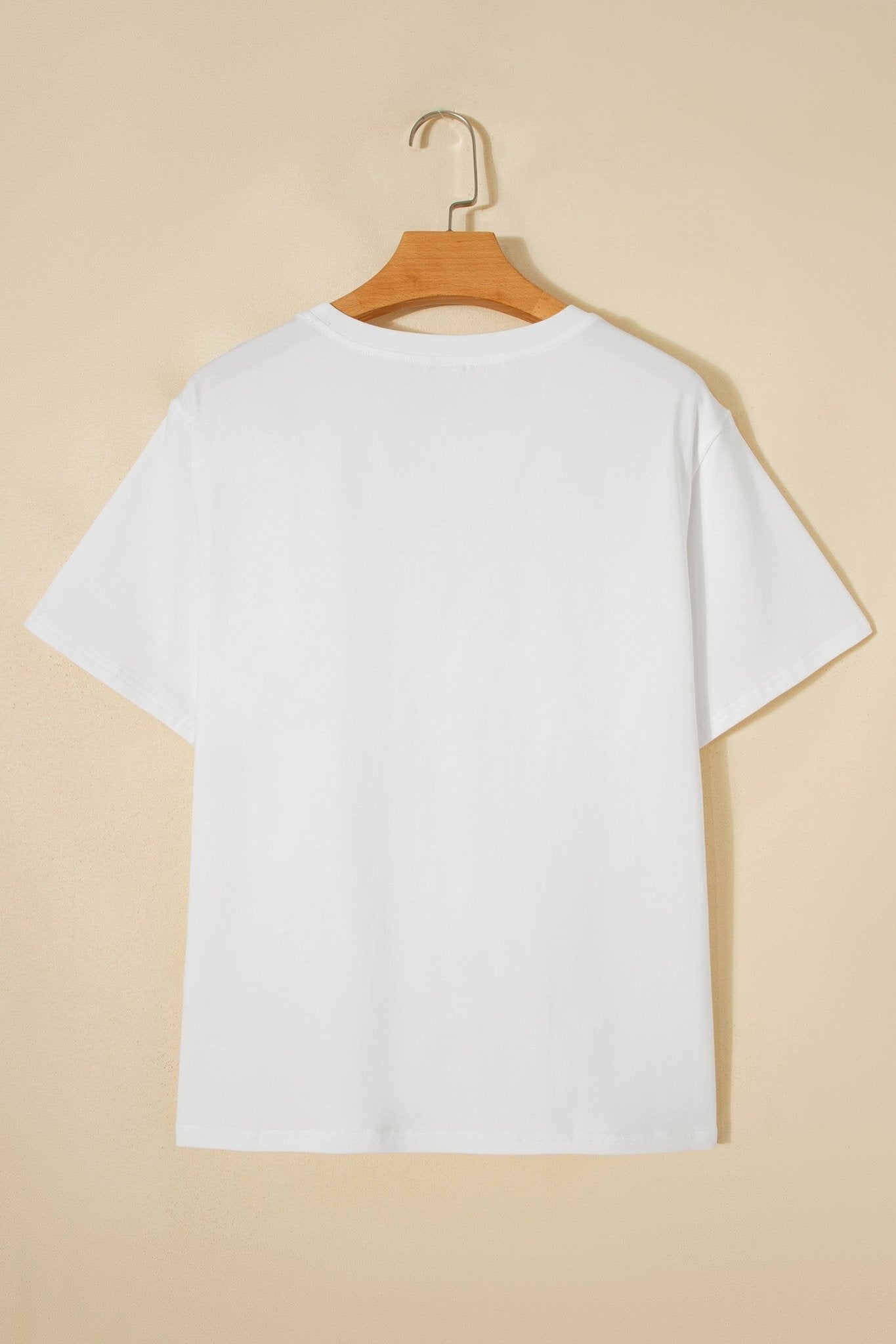White Fancy Embroidered Patch Flag Casual T Shirt - Loving It Shop