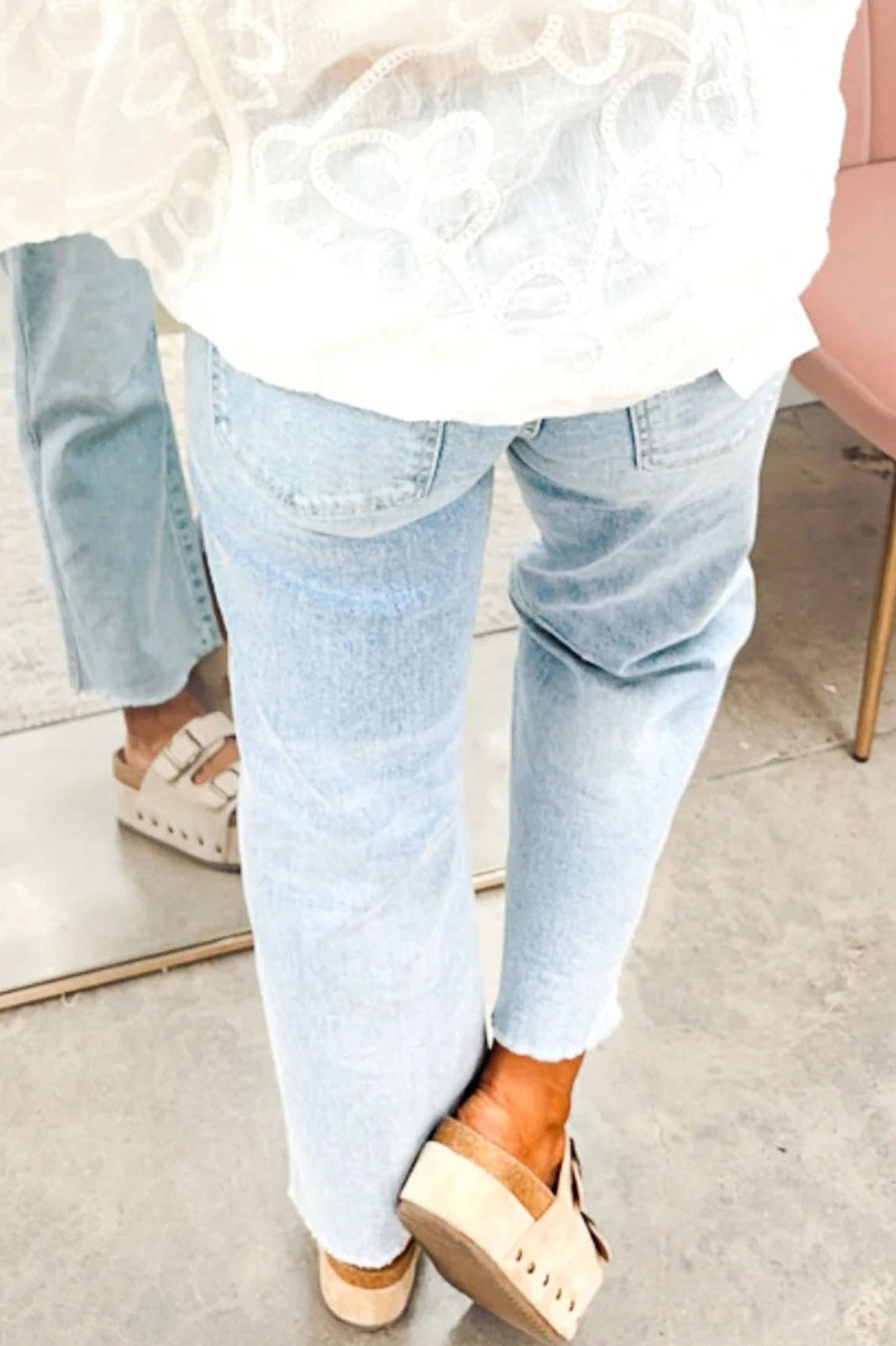 Beau Blue Patriotic Sequin Stars Patch Pocket Shift Jeans - Loving It Shop