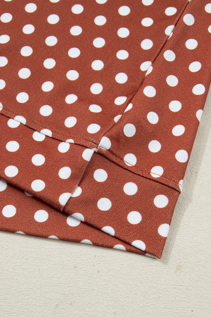 Brown Polka Dot Print Short Set