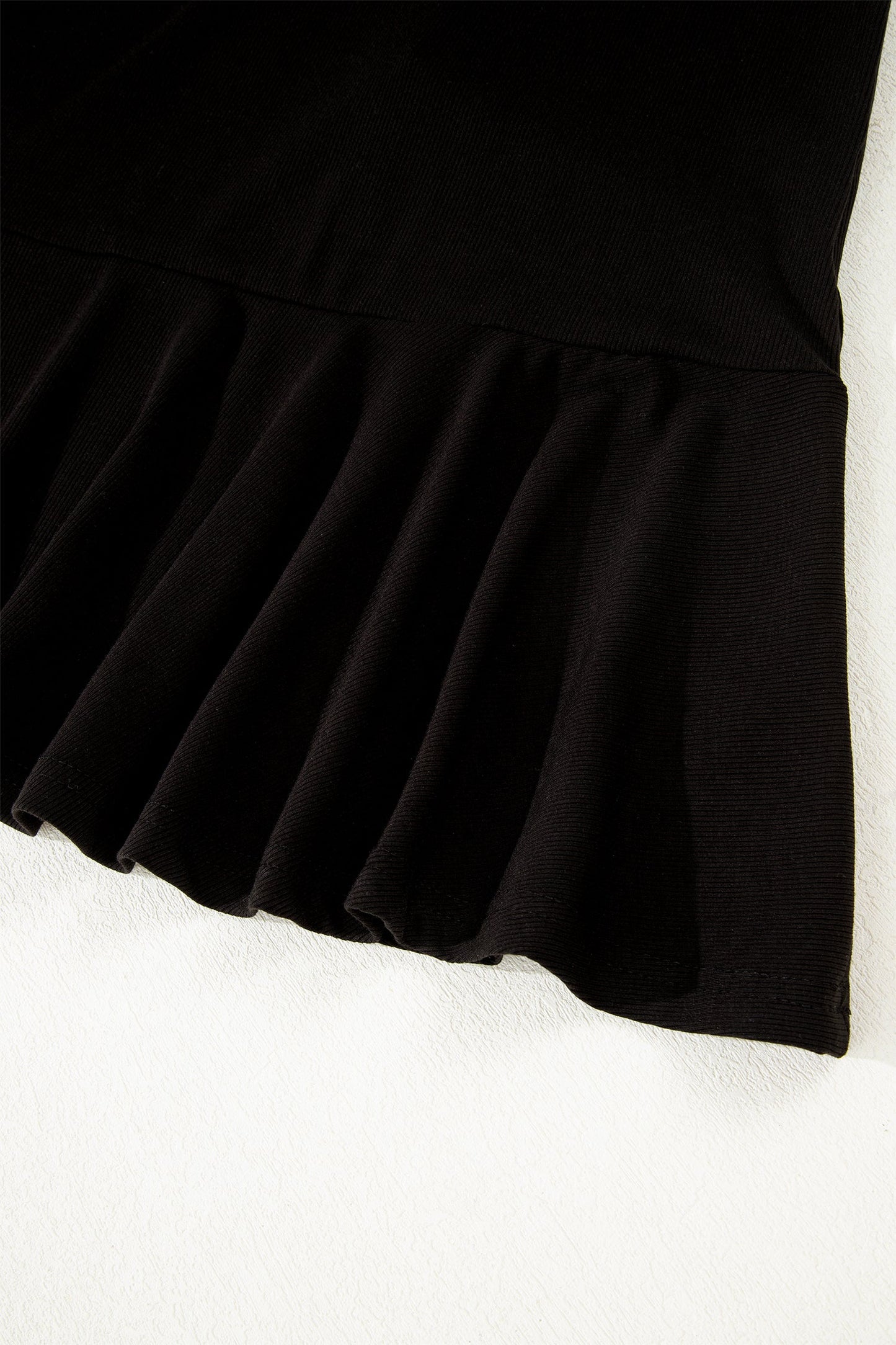 Black Stripe Detail Polo Collar Half Buttons Tied Short Sleeve Shift Mini Dress