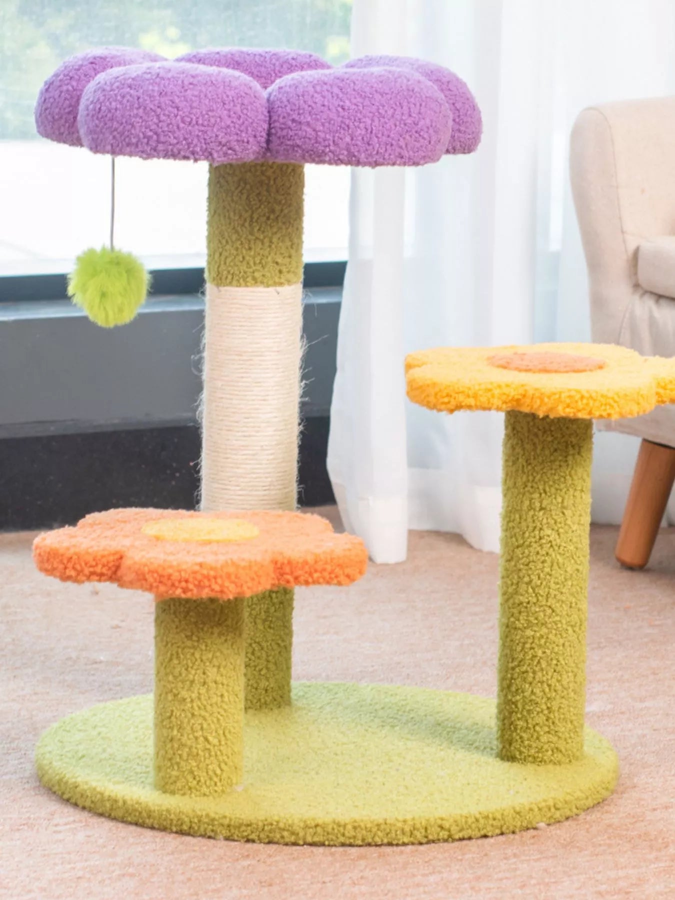 Flower Design Cat Tree with Scratching Post - Loving It Shop
