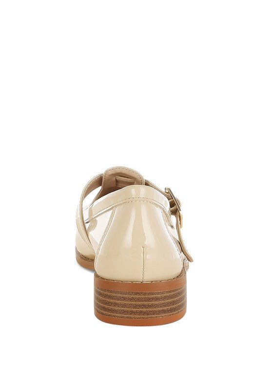 Swenson Patent Pleather Mary Jane Loafers