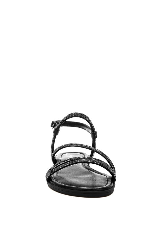Bawley Rhinestone Strappy Flat Sandals