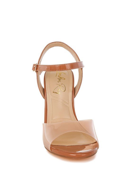 Kessel Tinted Clear Strap Block Heel Sandals - Loving It Shop