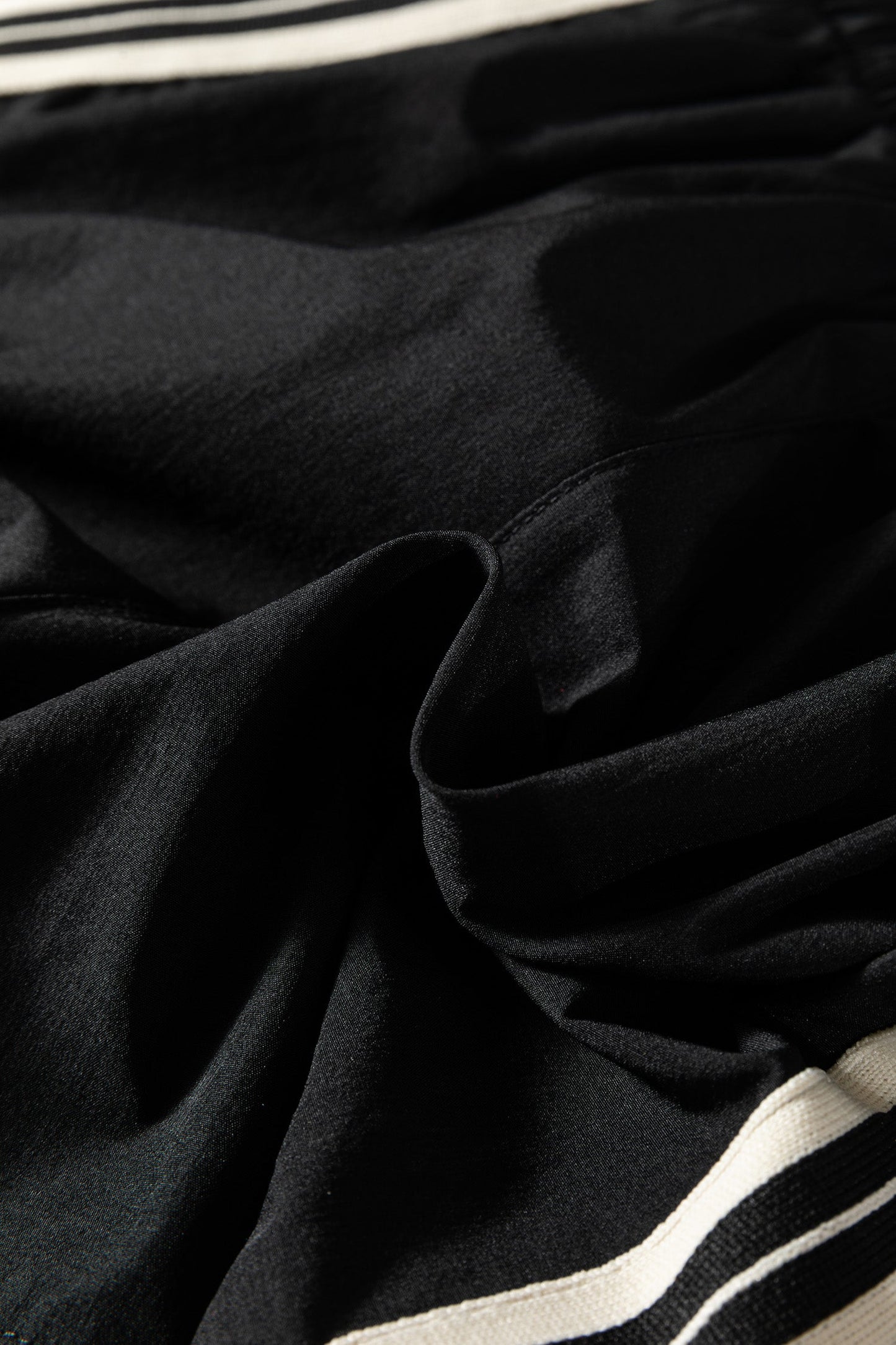Black Elastic Waist Varsity Striped Detail Athleisure Shorts