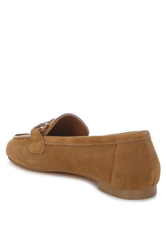 Awen Monochromatic Horsebit Real Suede Loafers - Loving It Shop