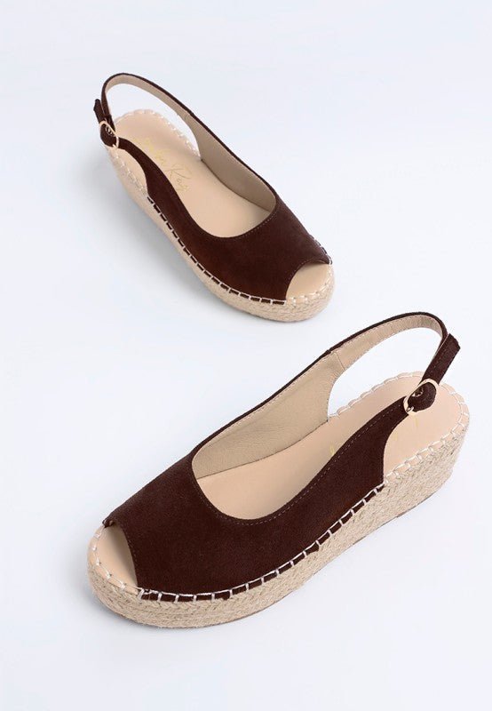 Georna Peep - Toe Espadrille Wedges - Loving It Shop