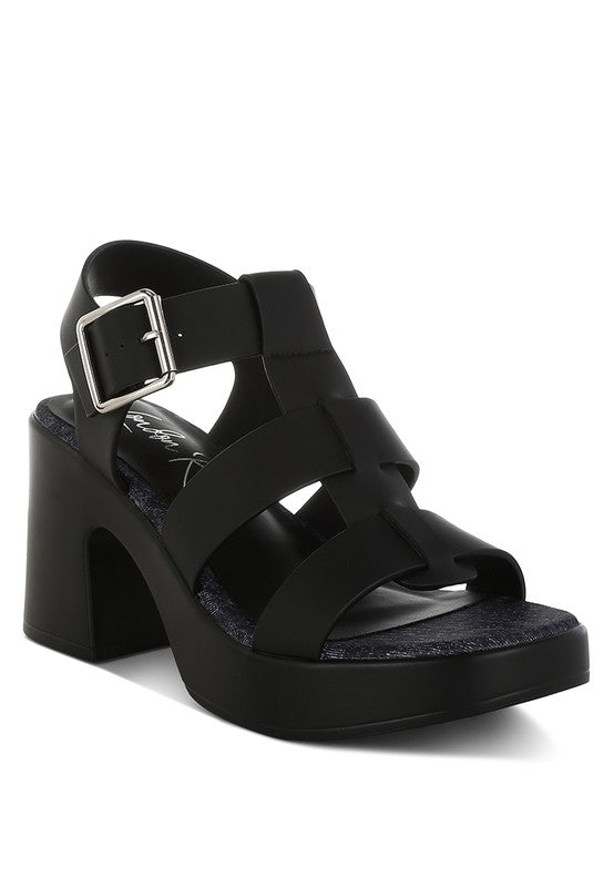 Avalon Chunky Pin Buckle Platform Heels - Loving It Shop