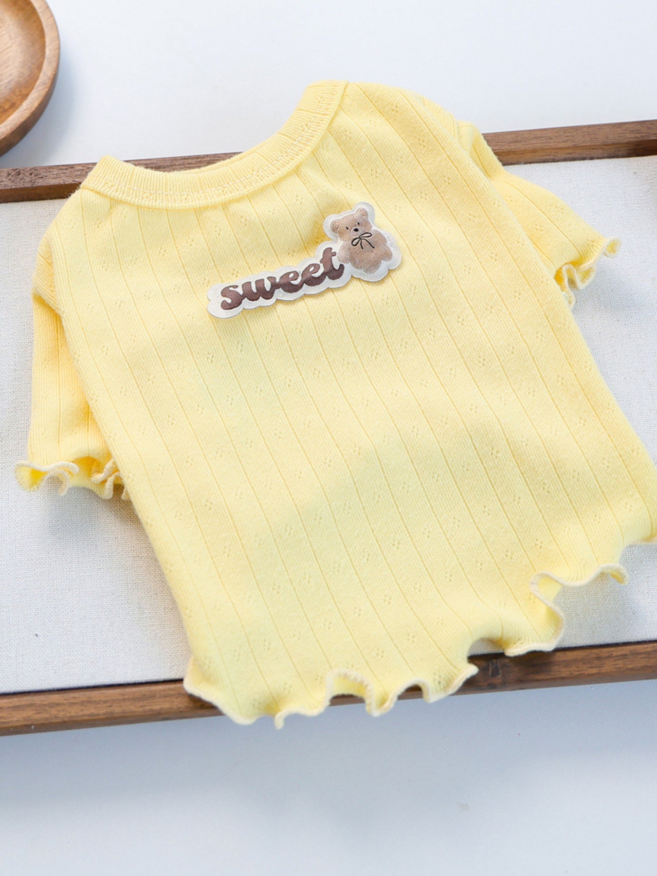 Sweet Bear Patch Ribbed Pet Top - Loving It Shop