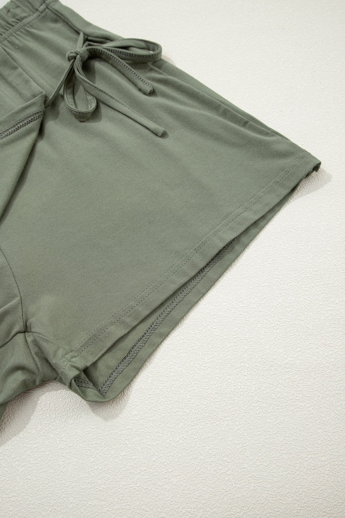 Laurel Green Solid Color Oversize Tee Tie Wrap Mini Skort 2pcs Set - Loving It Shop