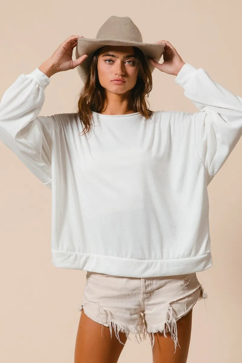 Loop Terry Pull Over With Cut Edge Band
