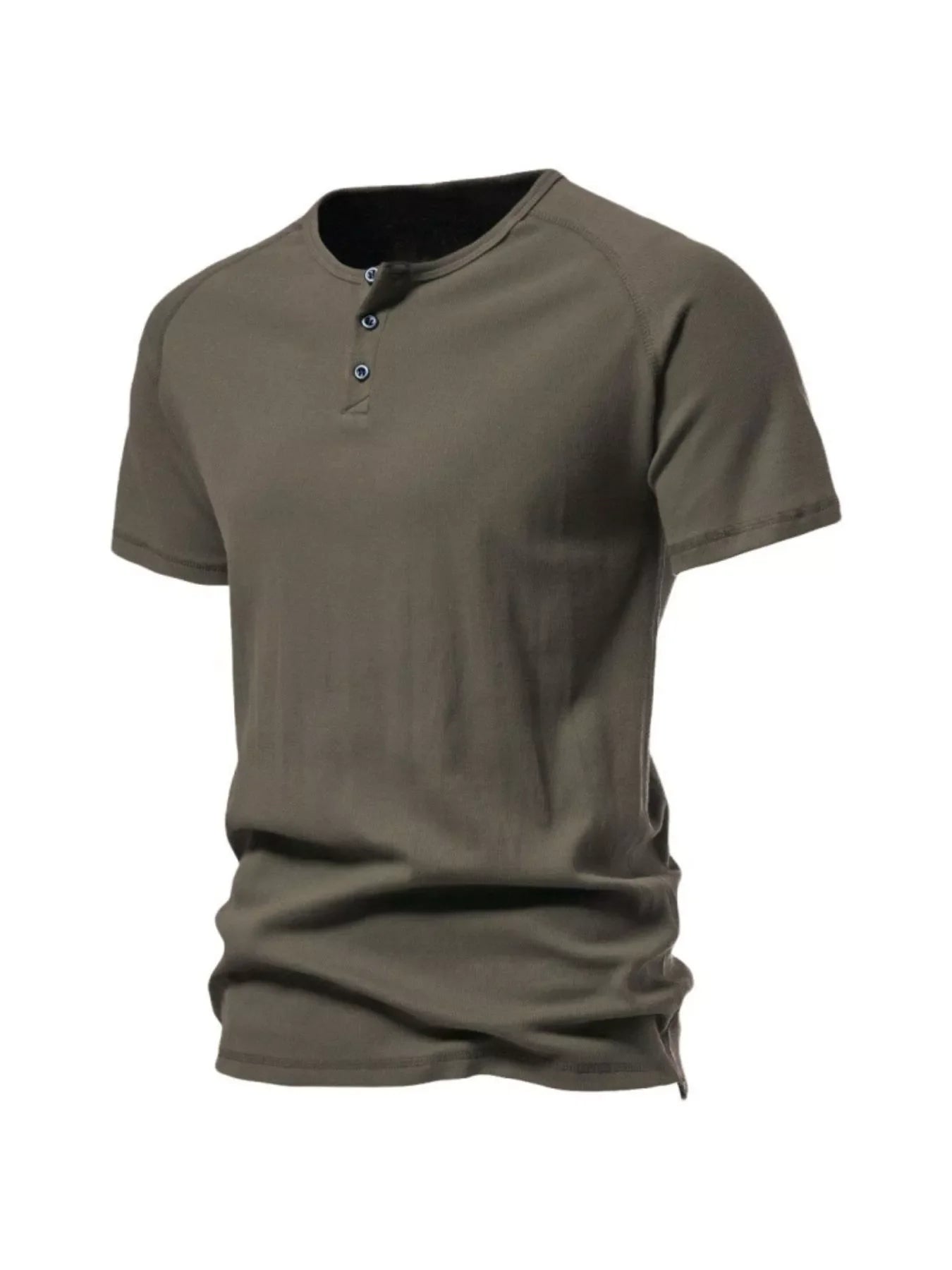 Men's Plus Size Button Detail Casual Henley T-Shirt - Loving It Shop