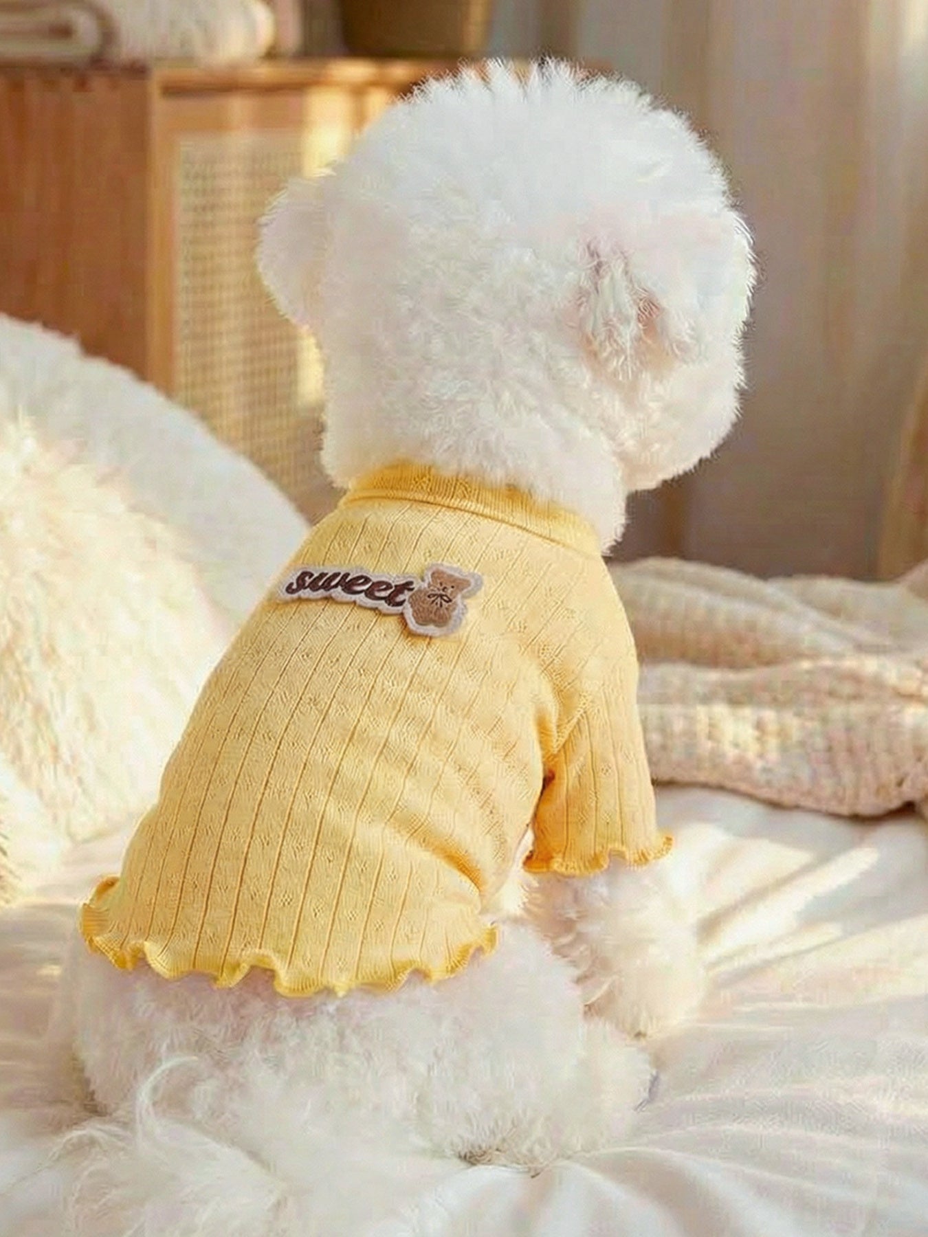 Sweet Bear Patch Ribbed Pet Top - Loving It Shop