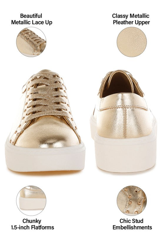 Cincinati Metallic Pleather Chunky Sneakers
