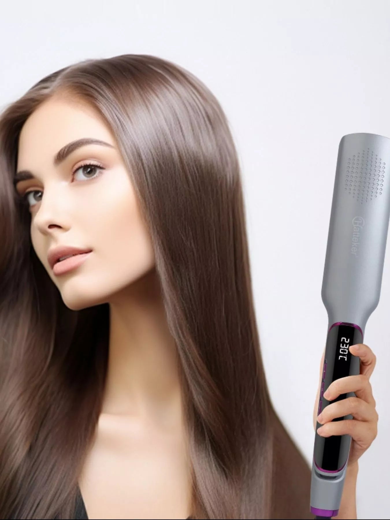 Curling and Straightening Hair Iron with Temperature Control - Loving It Shop