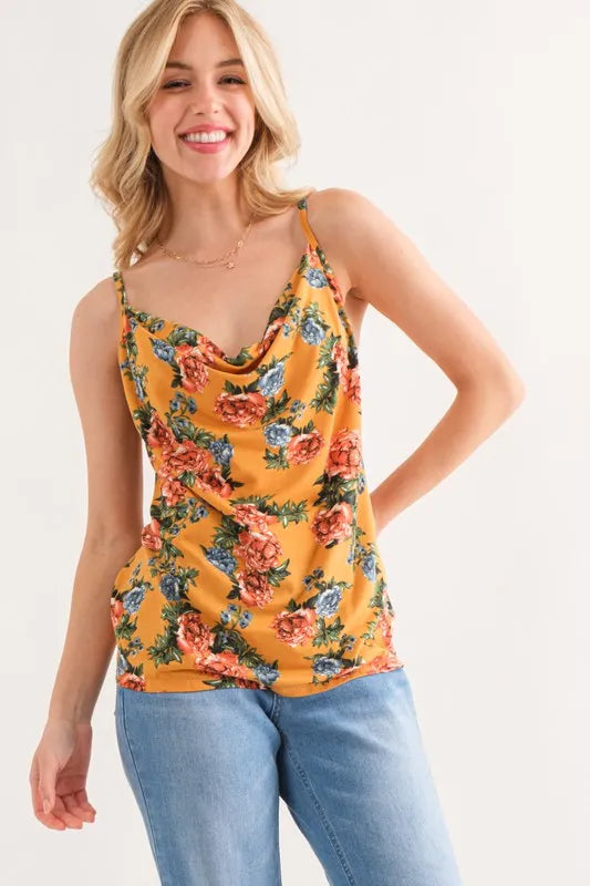 Floral Printed Casual Tank Top