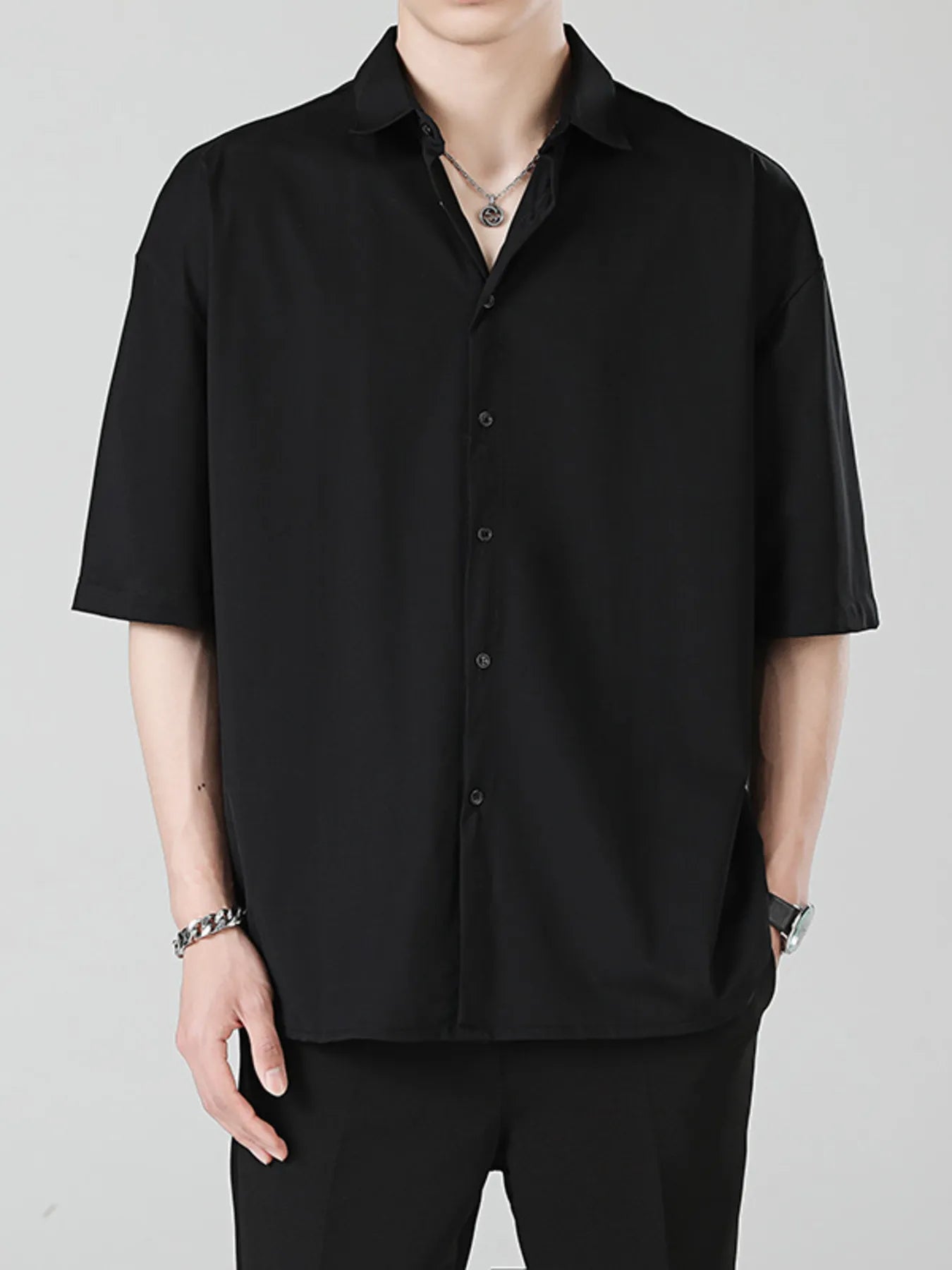 Men's Full Size Button Up Short Sleeve Shirt Plus Size - Loving It Shop
