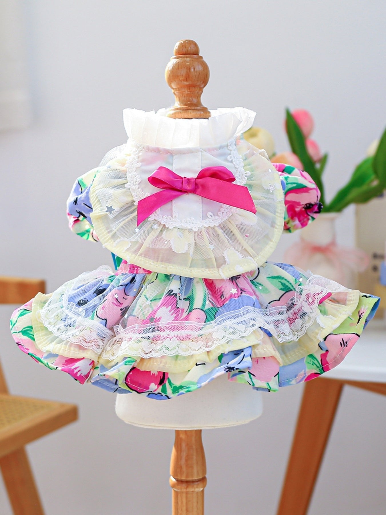 Bow Printed Pet Dress - Loving It Shop