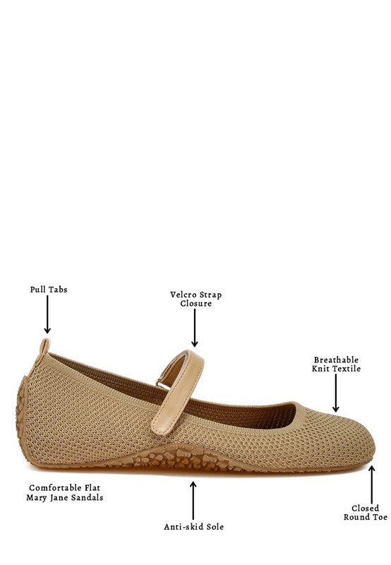 Nordeux Velcro Strap Mary Jane Ballerinas