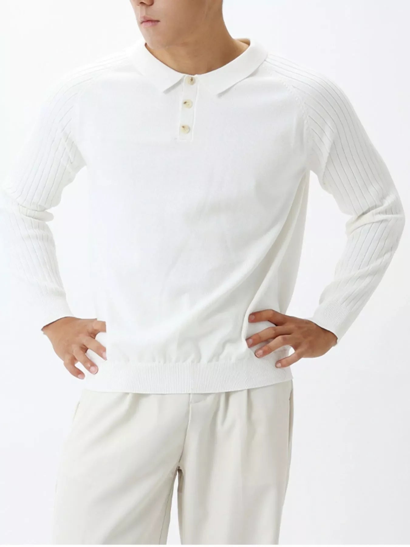 Men's Plus Size Classic Fit Ribbed Sleeve Knit Top - Loving It Shop