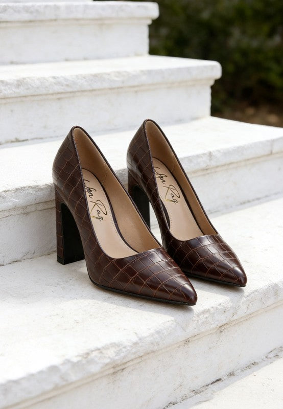 Scheba Sleek Block Heel Pumps