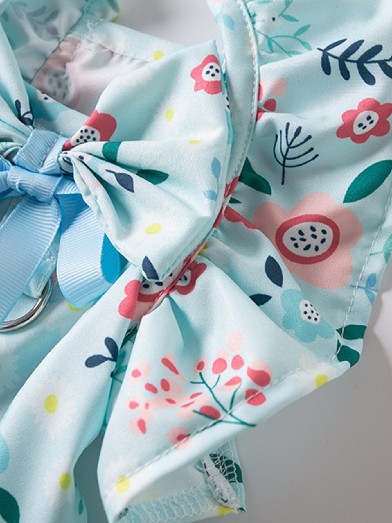 Floral Print Bow Decor Pet Dress - Loving It Shop