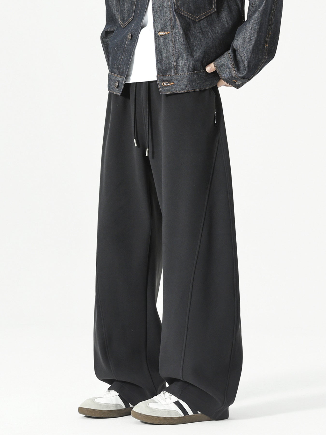 Men's Plus Size Wide Leg Casual Drawstring Pants
