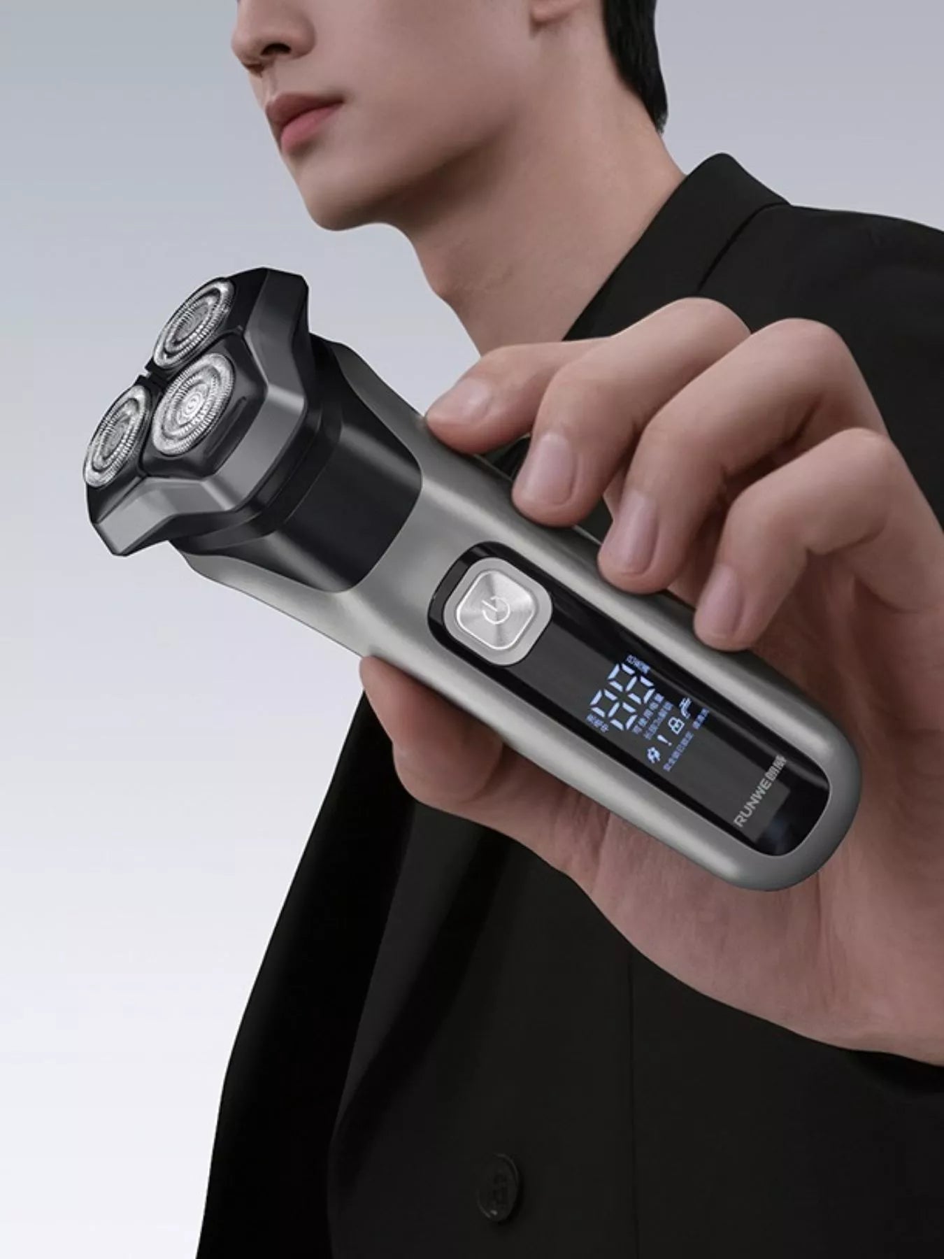 Men's Rechargeable Waterproof Rotary Shaver with LED Display - Loving It Shop