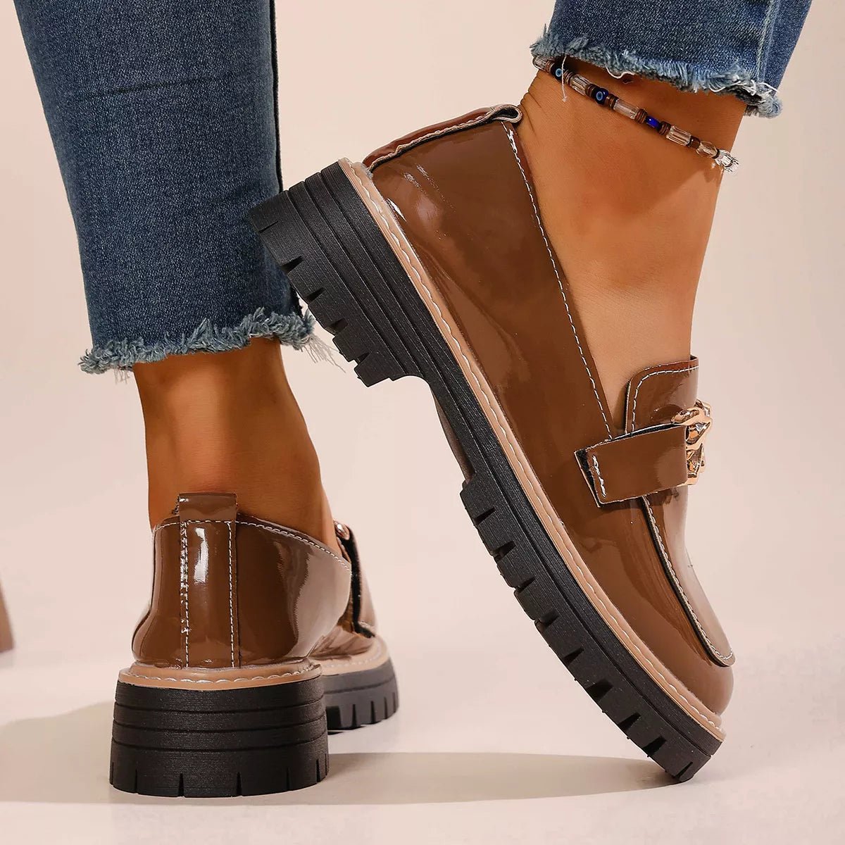 Chain Decor Chunky Loafers - Loving It Shop
