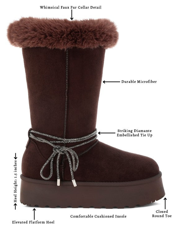 Olonya Fur Collar Anti-Skid Snow Boots