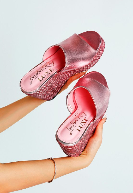 No Filter Wedge Heel Peep Toe Sandals