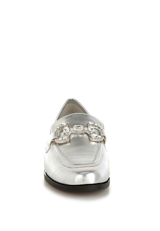 Dendron Diamante Horsebit Metallic Loafers - Loving It Shop