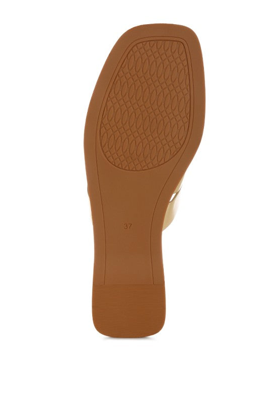 Heble Metallic Faux Leather Slip Ons
