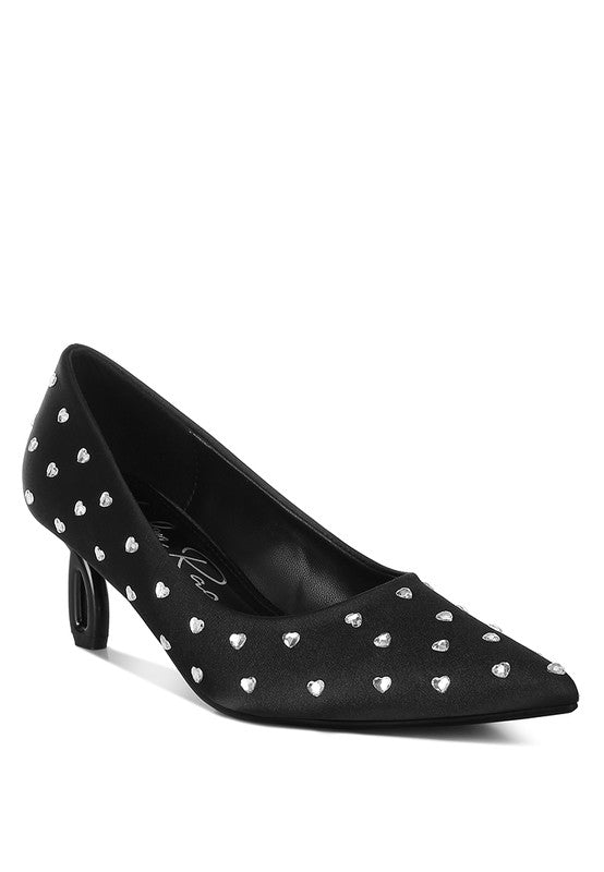 Madhara Heart - Shaped Rhinestones Pumps - Loving It Shop