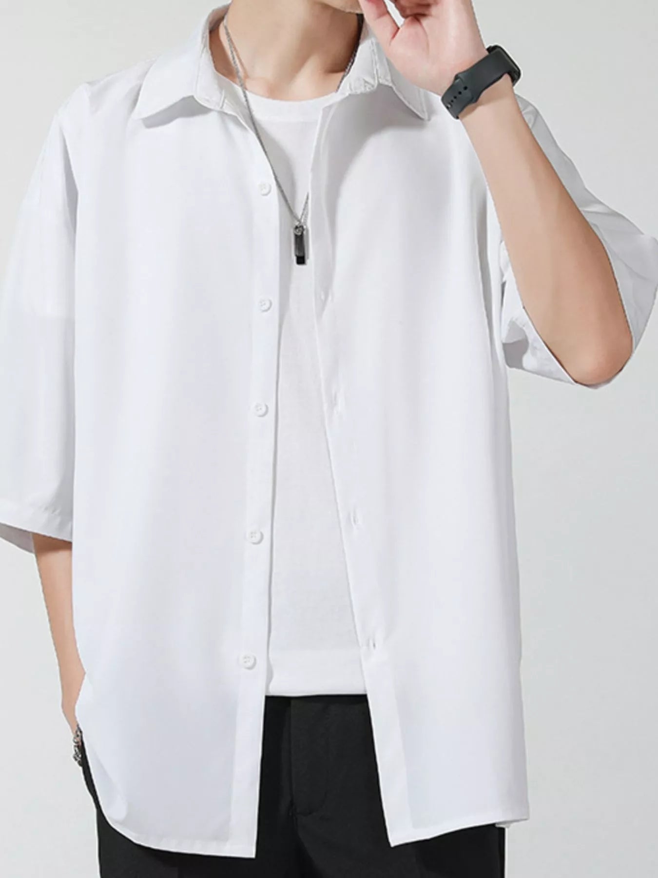 Men's Full Size Button Up Short Sleeve Shirt Plus Size - Loving It Shop