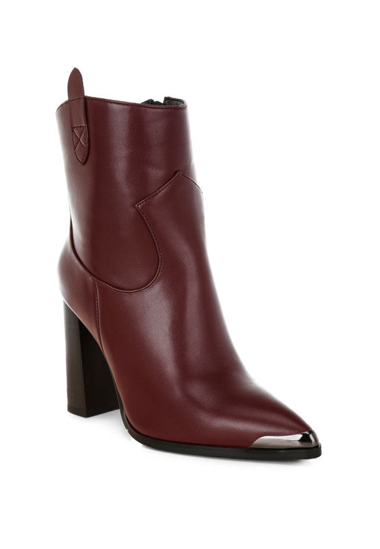 Hatter Pointed Toe Faux Leather Boots