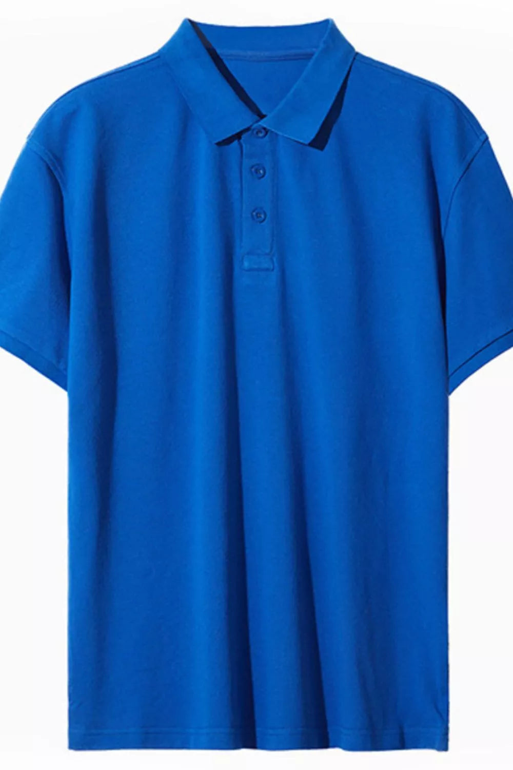 Men's Full Size Button Detail Short Sleeve Polo Plus Size