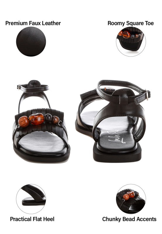 Morgine Beaded Flat Sandals