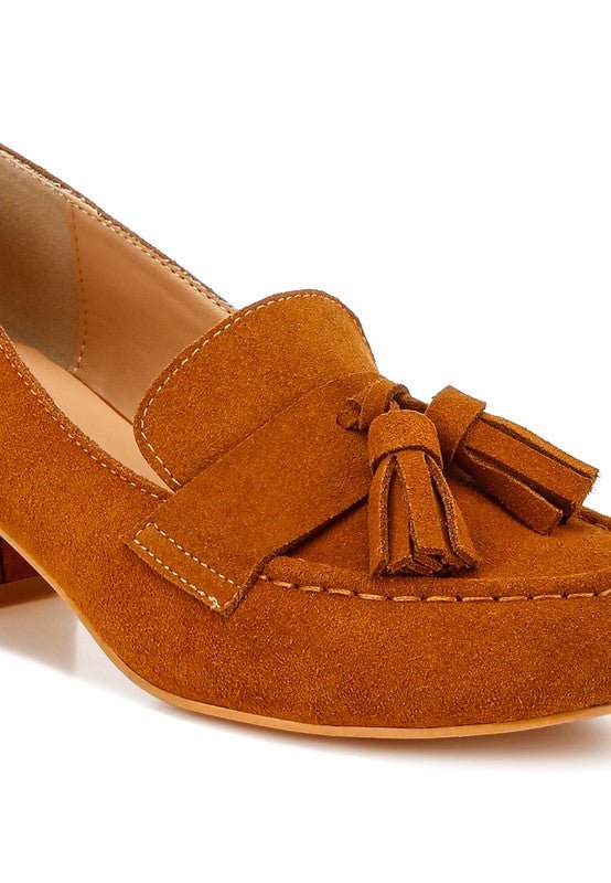 Aloha Tassels Detail Genuine Suede Loafers - Loving It Shop