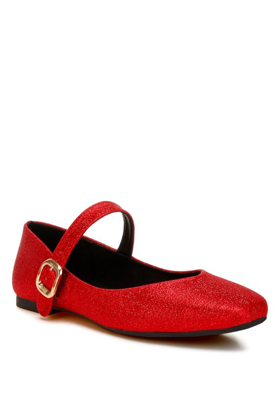 Herma Glitter Pin Buckle Ballerinas