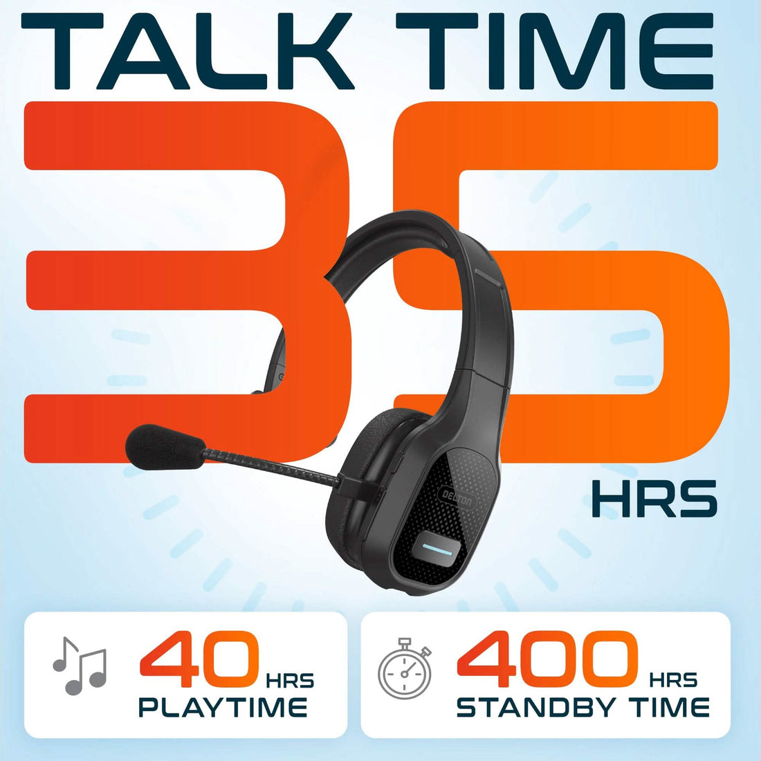 Delton 20X Bluetooth Headset &amp; 3 in 1 Wireless Charging Station with Headset Holder