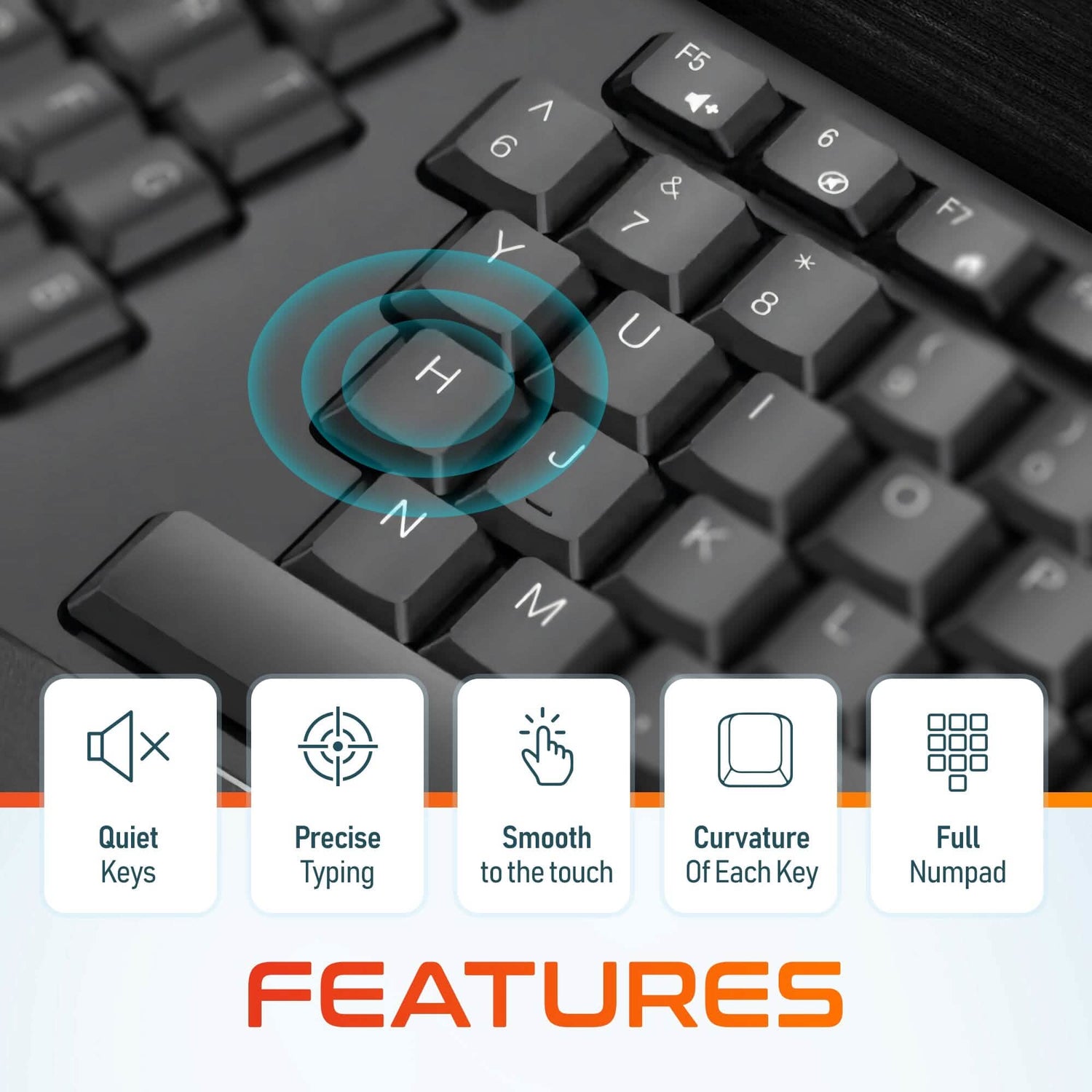 Delton G18 Ergonomic Wireless Keyboard and Mouse, Split Keyboard with Wrist Support &amp; Ergonomic Wireless Mouse, 2.4G Auto Pair USB Dongle for Computer, Laptop, Mac, Chromebook &amp; Tablets - Black